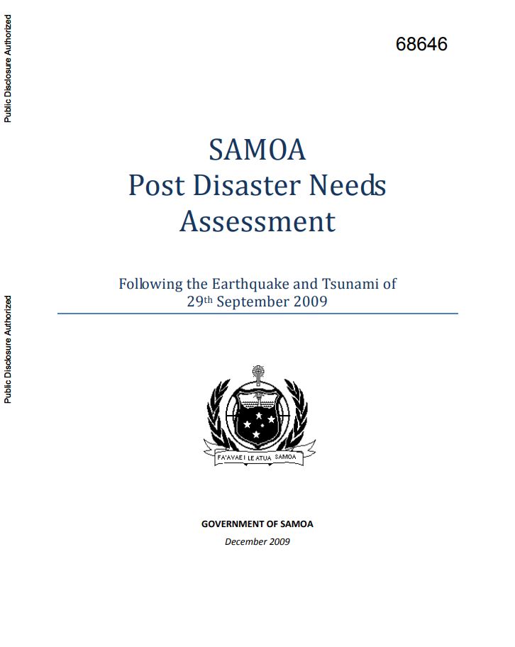 Samoa Post Disaster Needs Assesment